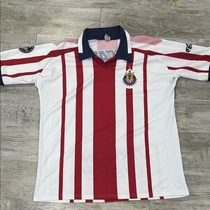 Chivas de Guadalajara jersey futbol camisa Red and White Striped Soccer Jersey